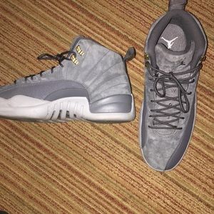 Dark grey jordan 12’s